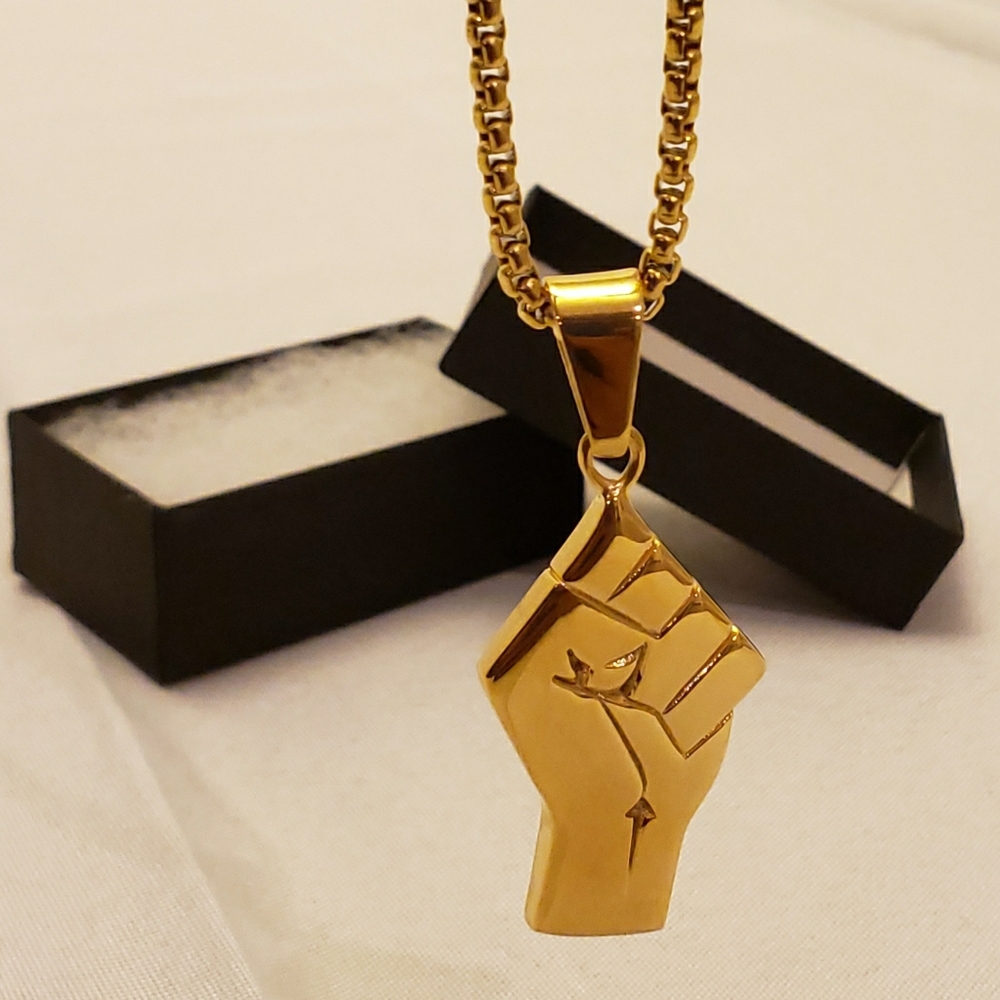 Black Lives Matter Fist Pendant Necklace